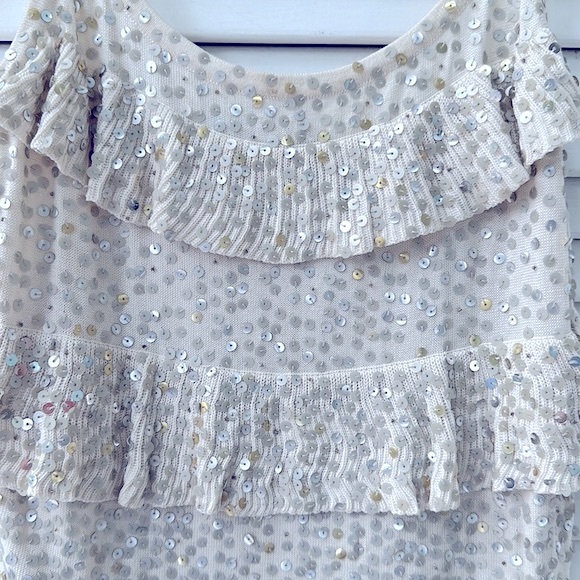 INC Ruffle Sequin Top - Picture 3 of 6